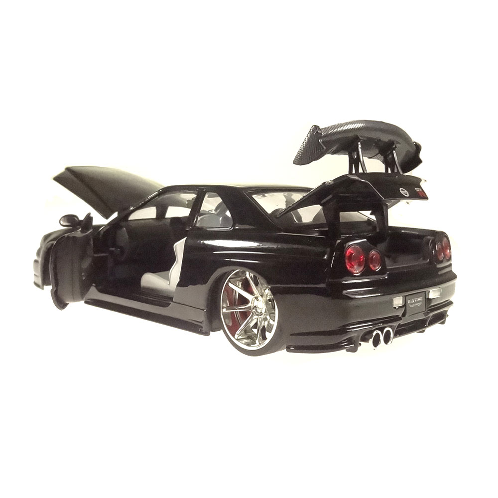Miniatura Nissan Skyline Gtr - Bnr 34 Preto Jada Toys 1/24 - Imagem 3