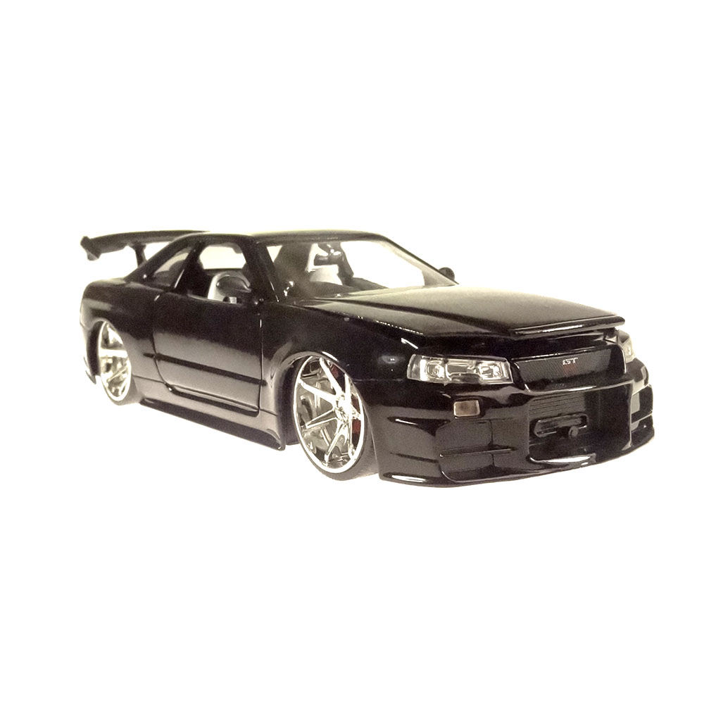 Miniatura Nissan Skyline Gtr - Bnr 34 Preto Jada Toys 1/24 - Imagem 5