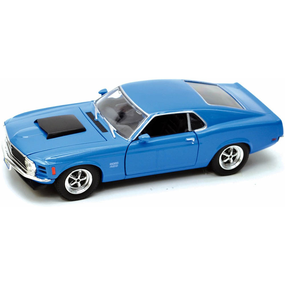 Miniatura Ford Mustang Boss 429 1970 Azul Motormax 1/24