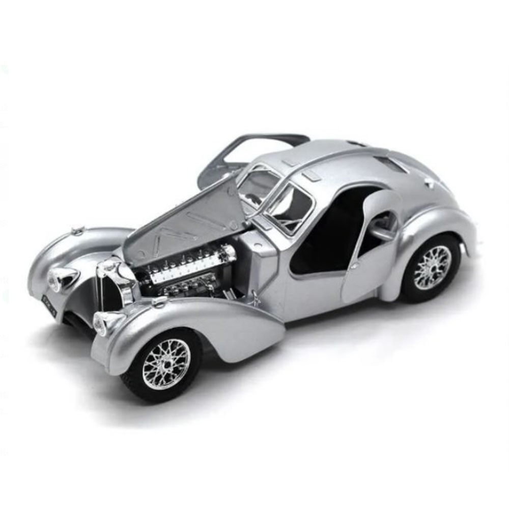 Miniatura Bugatti Atlantic 1936 Prata Bburago 1/24 - Imagem 3