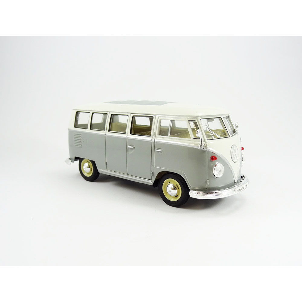 1963 Volkswagen Kombi T1 Bus 1:24 Welly Cinza - Imagem 2