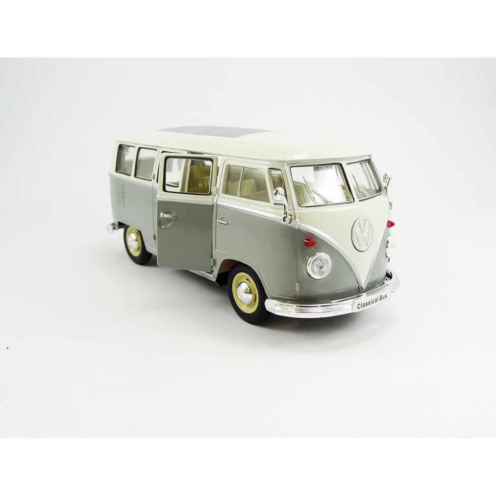 1963 Volkswagen Kombi T1 Bus 1:24 Welly Cinza - Imagem 3