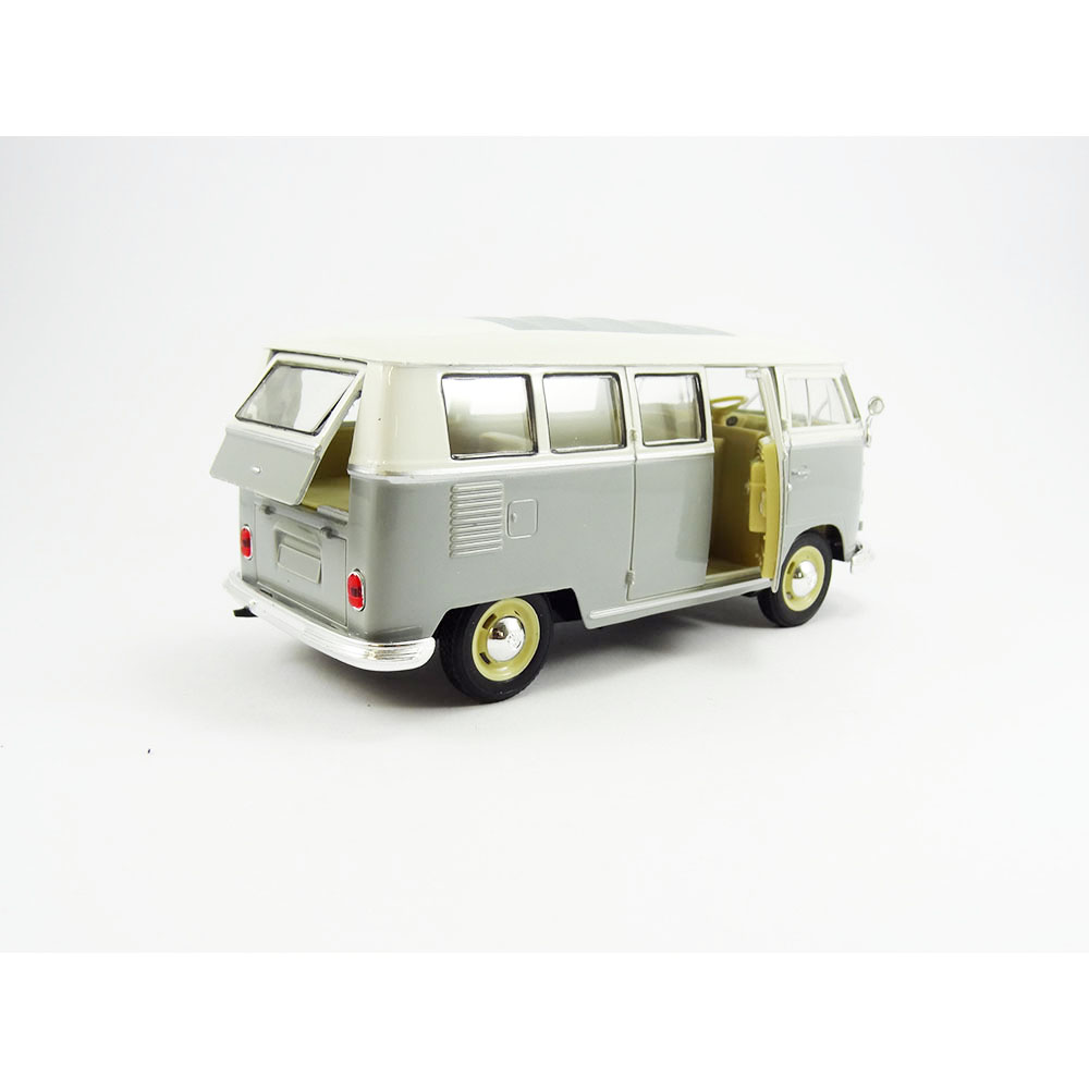 1963 Volkswagen Kombi T1 Bus 1:24 Welly Cinza - Imagem 4