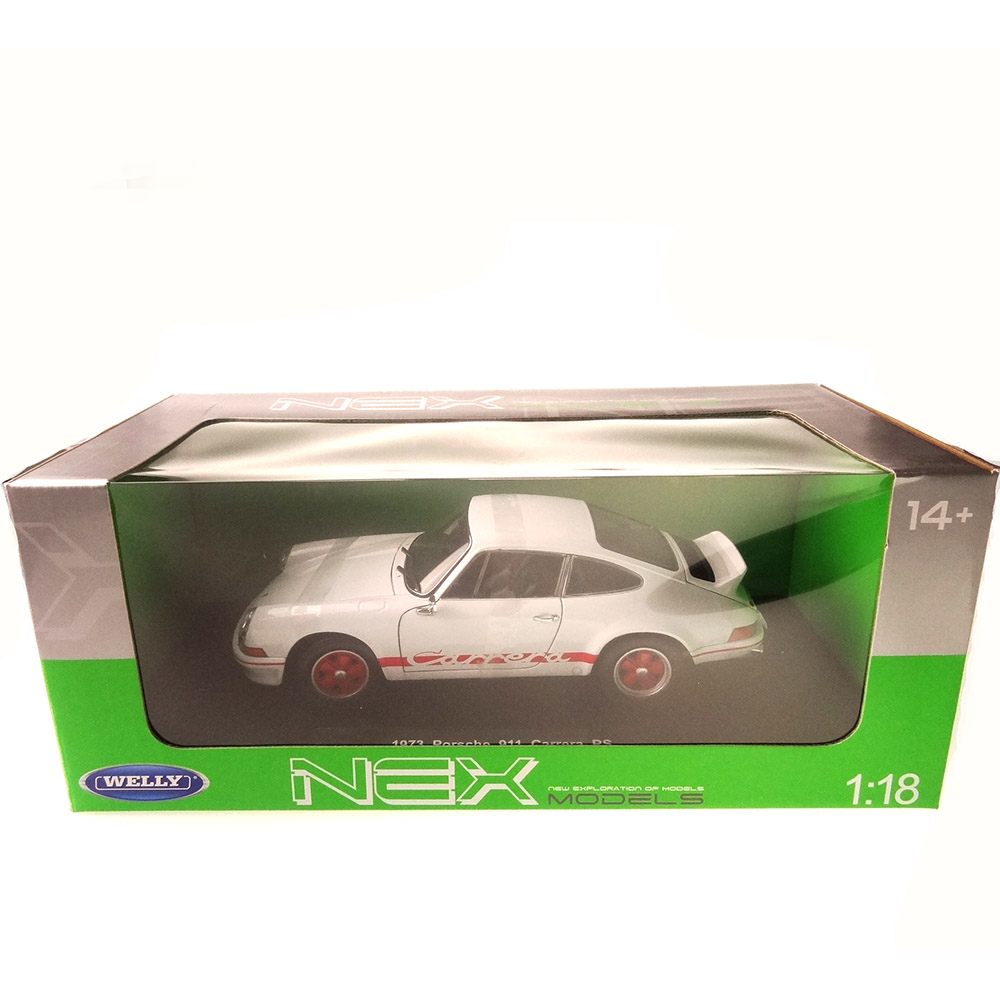 Miniatura Porsche 911 Carrera Rs 1973 Branco Welly 1/18 - Imagem 5