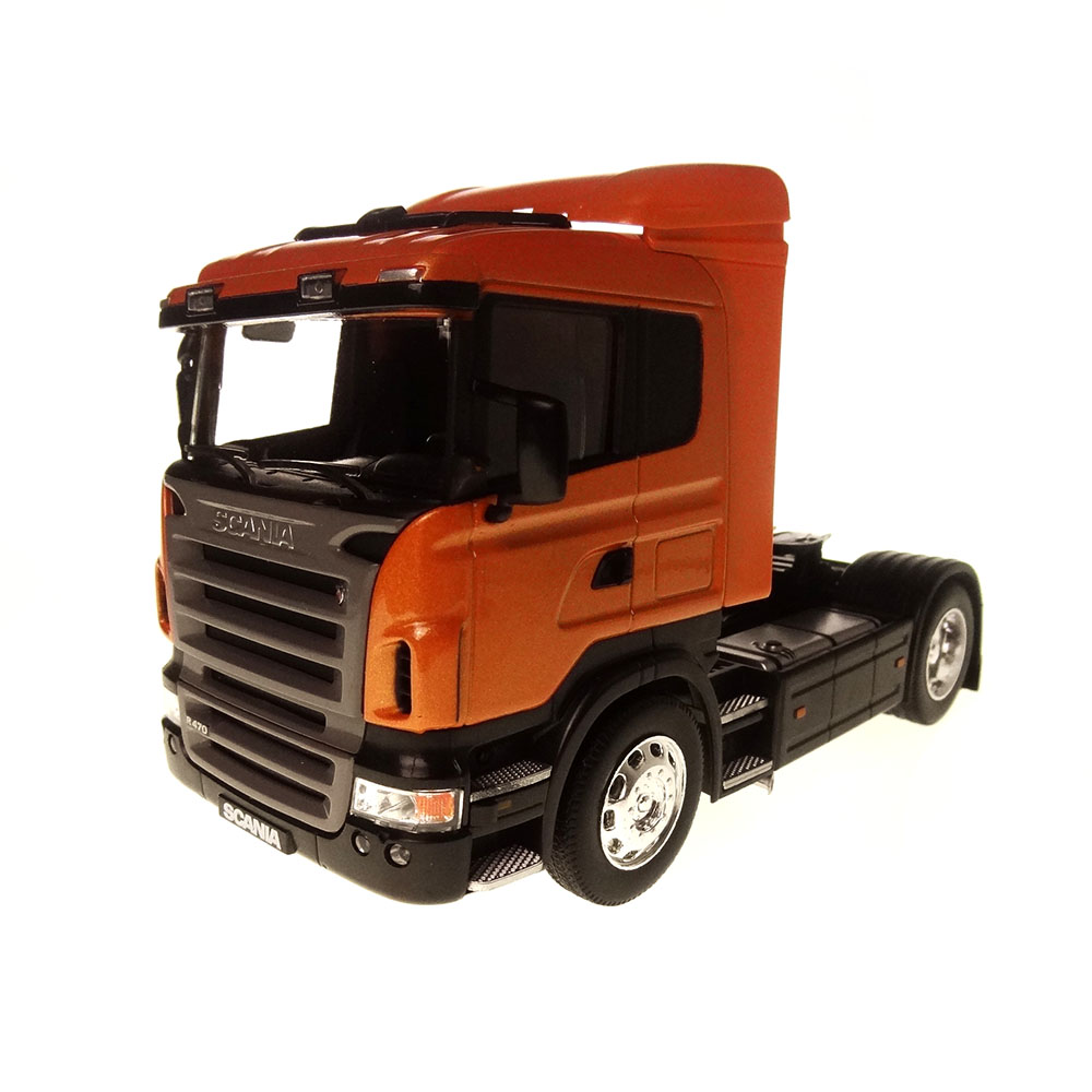 Miniatura Caminhão Scania R470 Laranja Welly 1/32