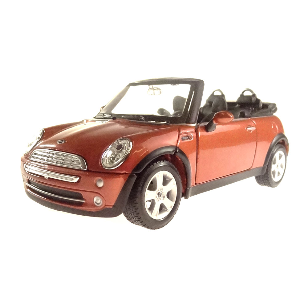 Miniatura Mini Cooper Cabrio Laranja Escuro Maisto 1/24