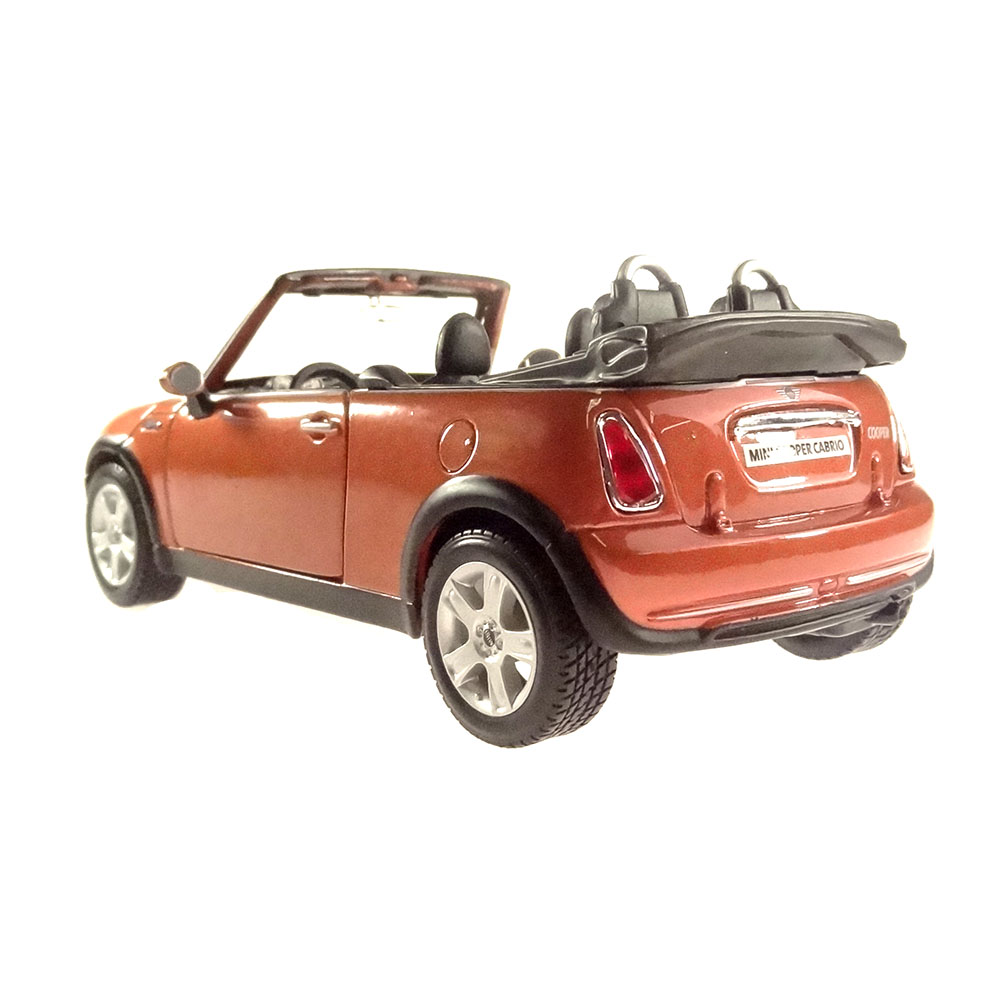 Miniatura Mini Cooper Cabrio Laranja Escuro Maisto 1/24 - Imagem 2