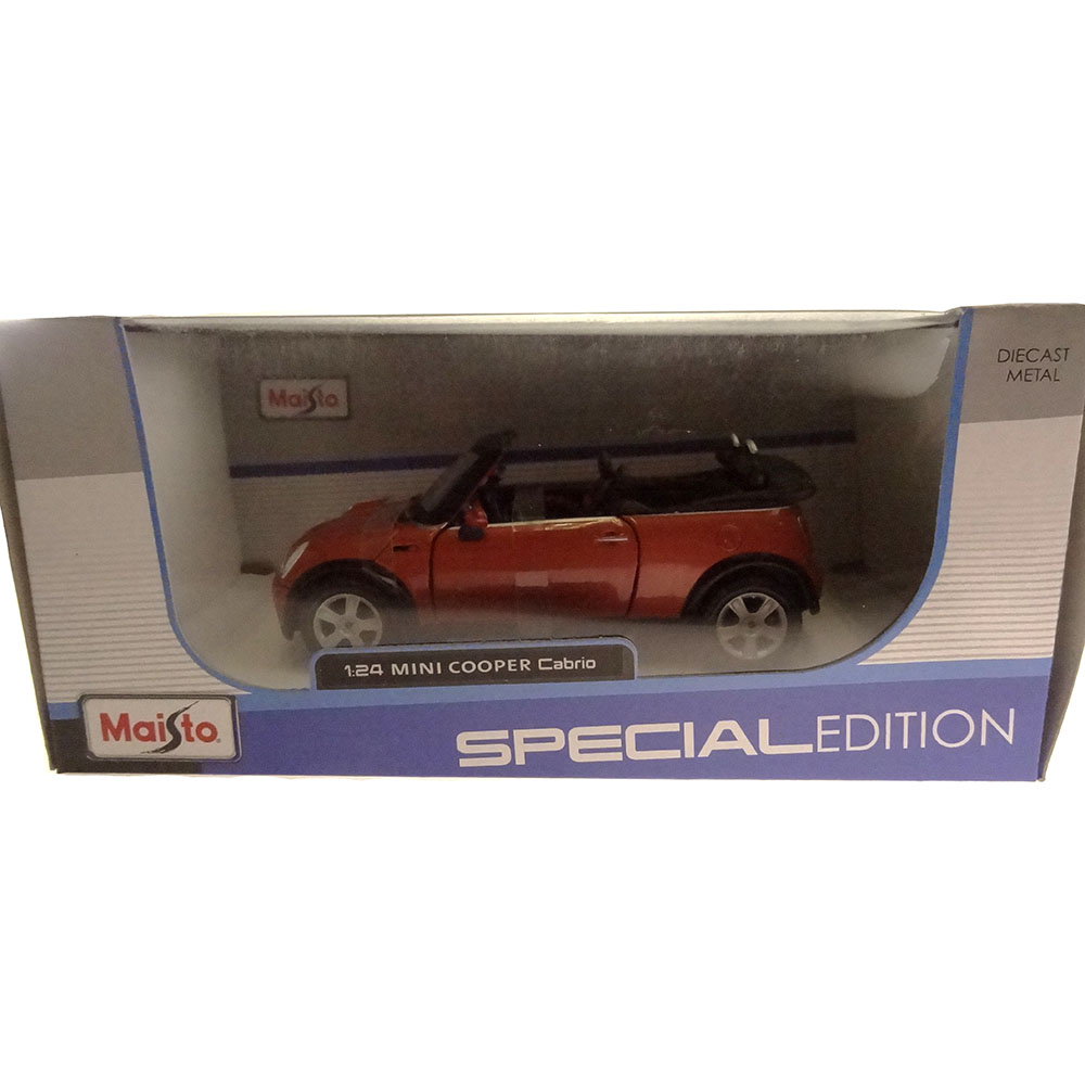 Miniatura Mini Cooper Cabrio Laranja Escuro Maisto 1/24 - Imagem 5