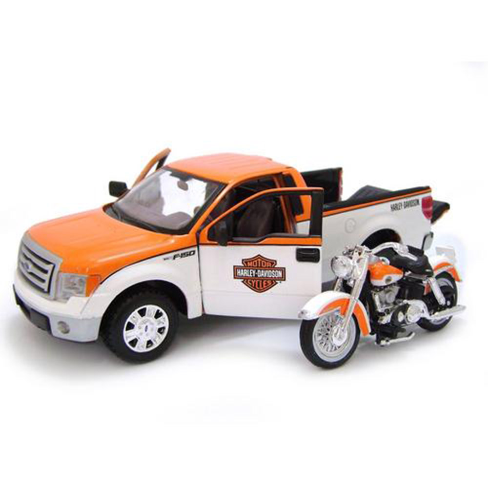 Miniatura Ford F150 Stx 1/27 1958 Flh Harley DuoGlide 1/24 - Imagem 3