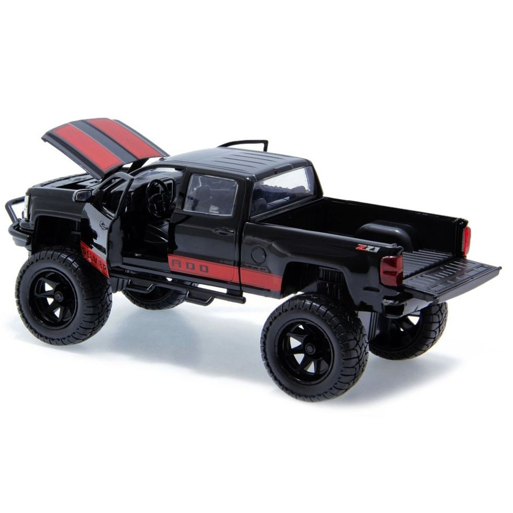 Miniatura Chevy Silverado 2014 Preto Off Road Jada 1/24 - Imagem 3