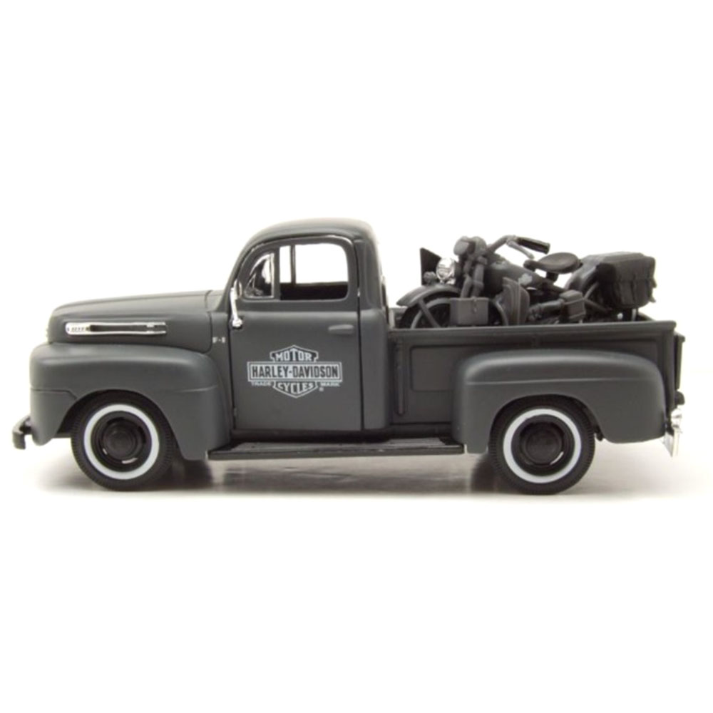 Miniatura Ford F-1 Pickup + Wla Flathead Grafite Maisto 1/24 - Imagem 3
