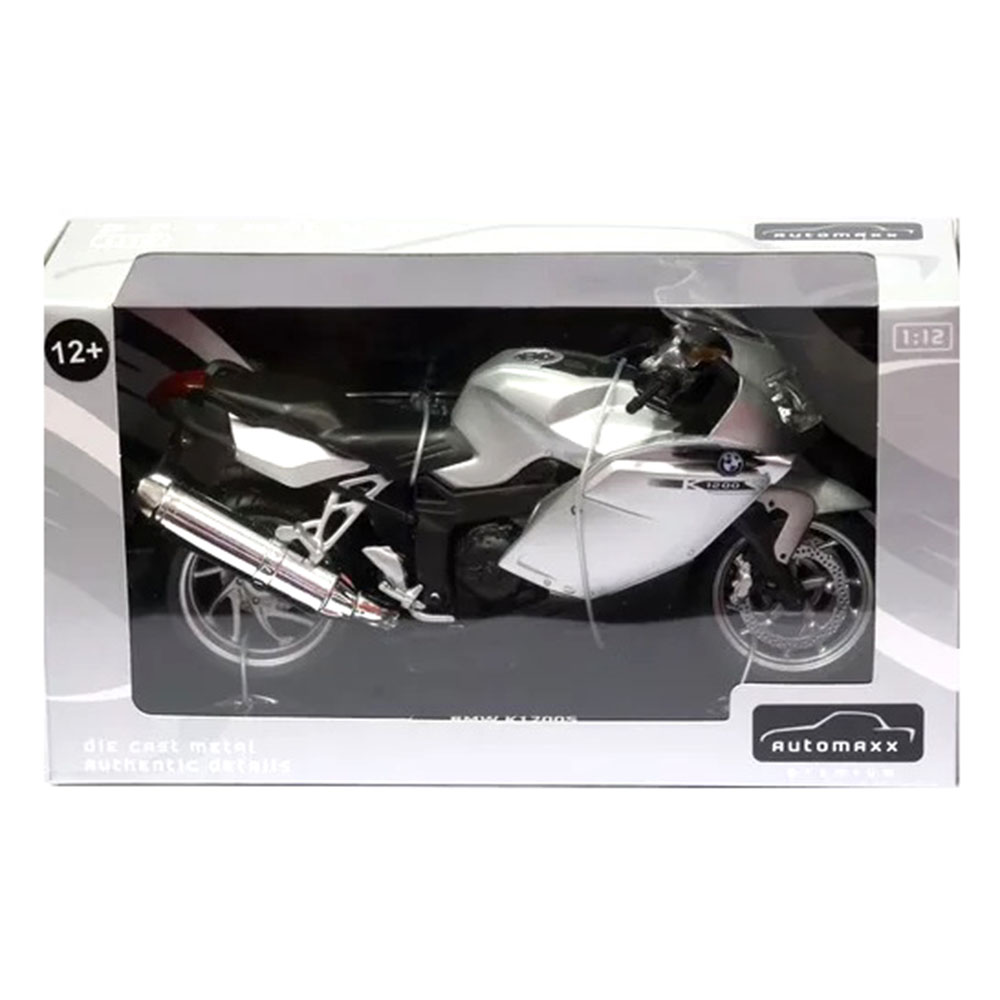 Miniatura Bmw K1200s Prata Automax 1/12 - Imagem 2