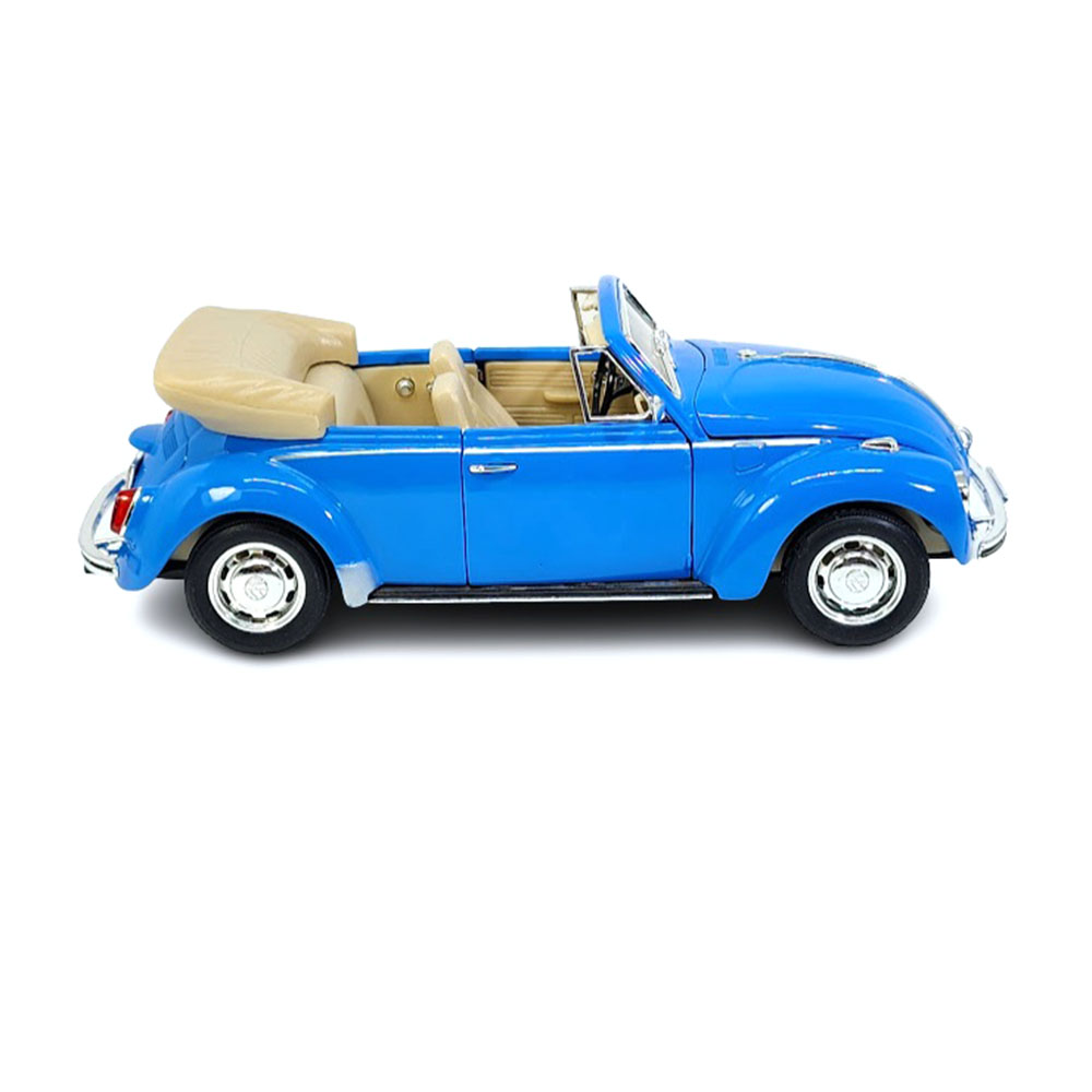 Miniatura Volkswagen Fusca Beetle Azul Claro Welly 1/24 - Imagem 5