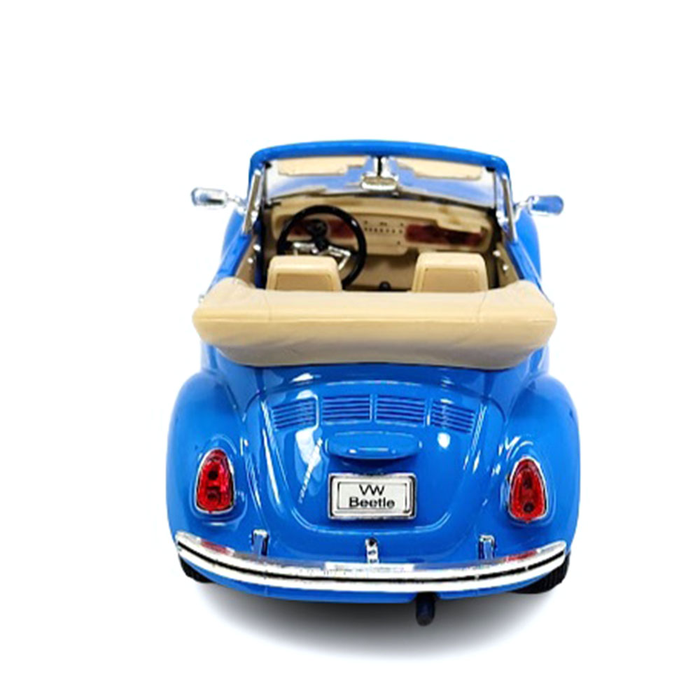Miniatura Volkswagen Fusca Beetle Azul Claro Welly 1/24 - Imagem 3