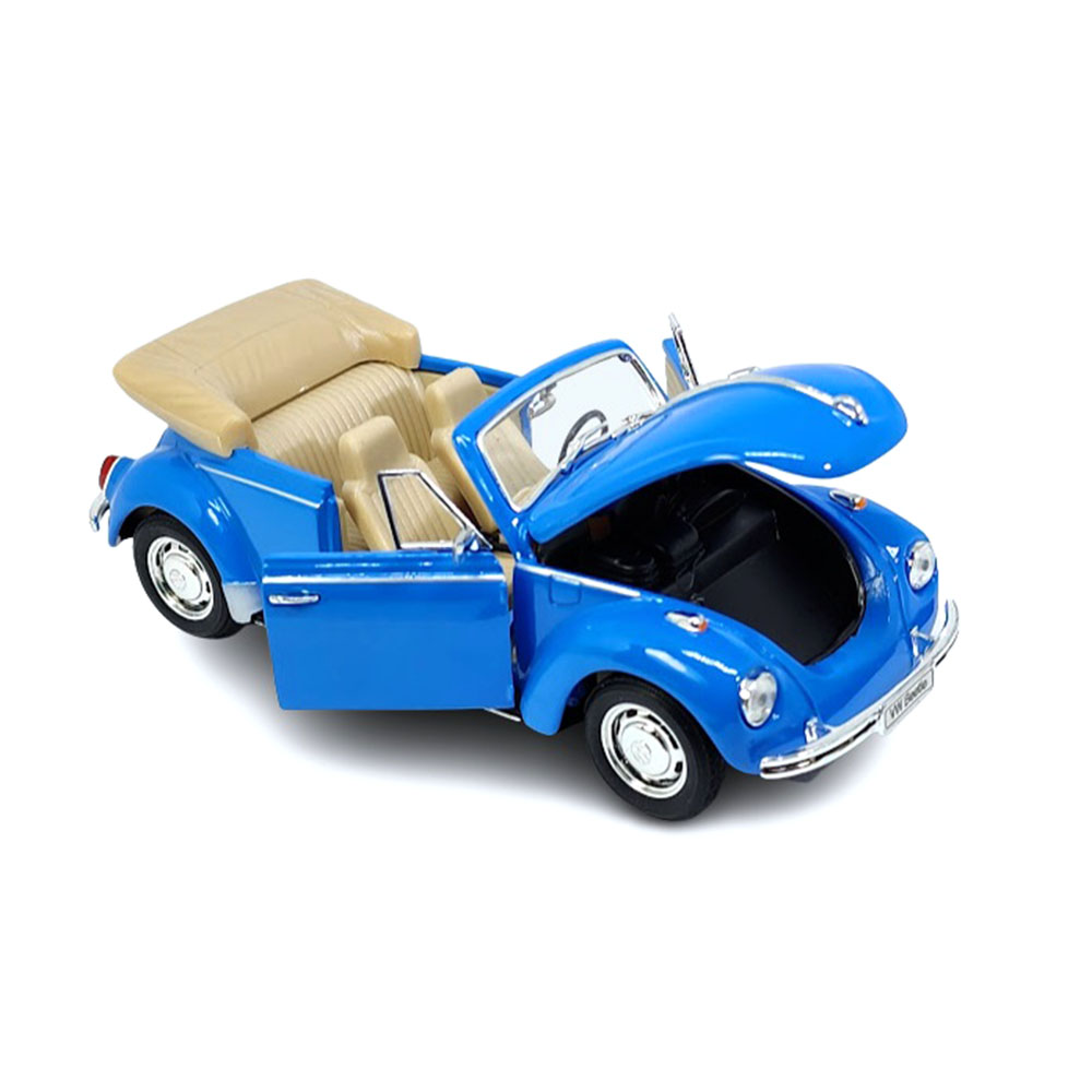 Miniatura Volkswagen Fusca Beetle Azul Claro Welly 1/24 - Imagem 6