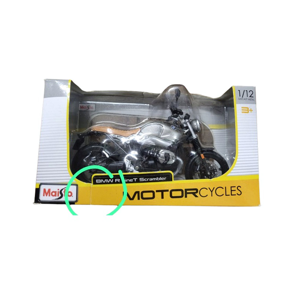 Miniatura Bmw R Nine T Scrambler Prata Maisto 1/12 C/Defeito - Imagem 6