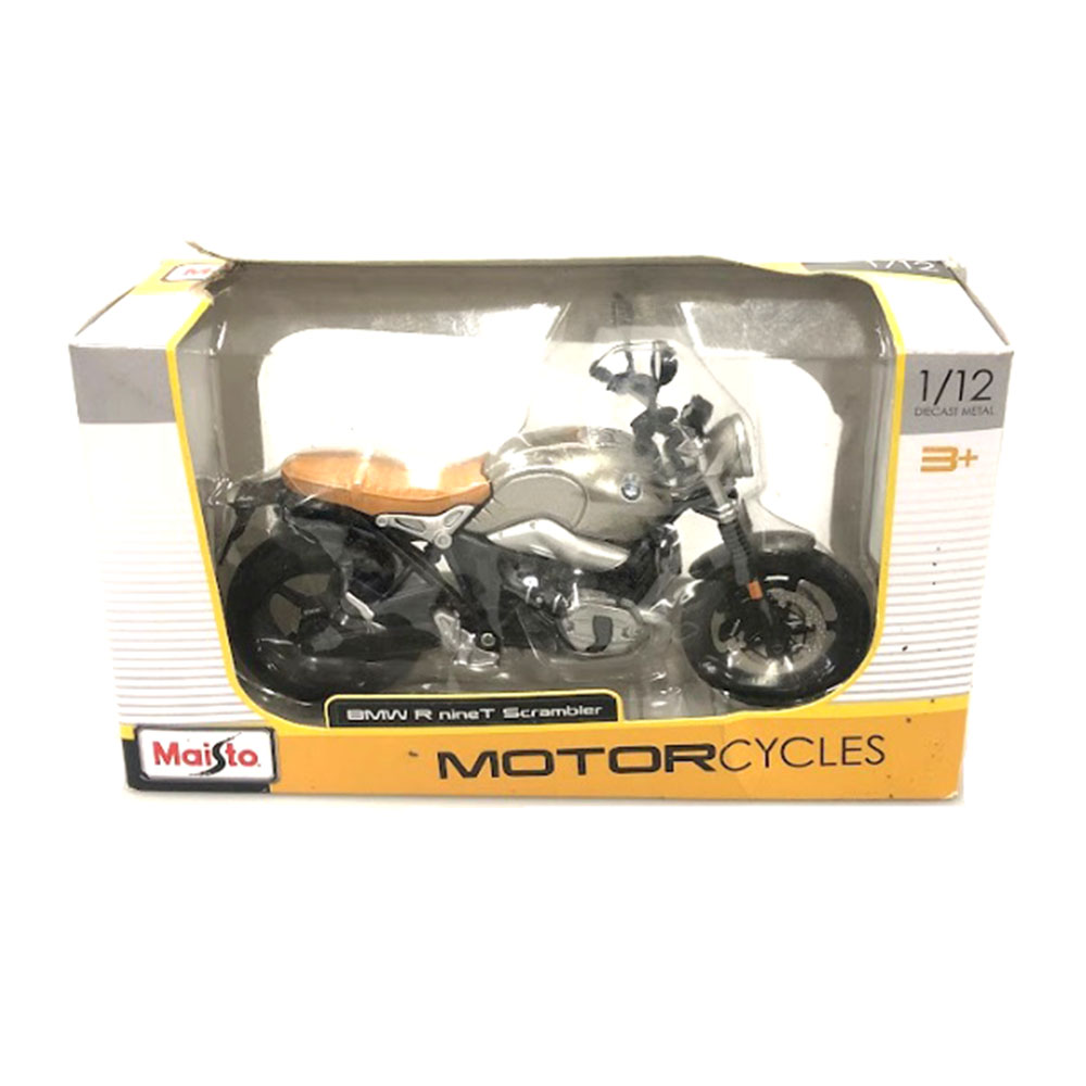 Miniatura Bmw R Nine T Scrambler Prata Maisto 1/12 C/Defeito - Imagem 5