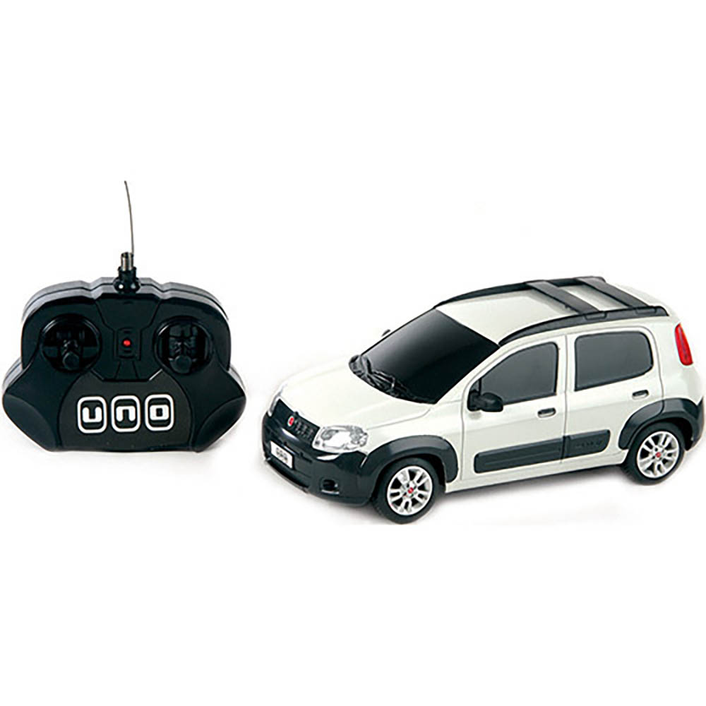 Fiat Novo Uno Controle Remoto 1:18 Branco CKS