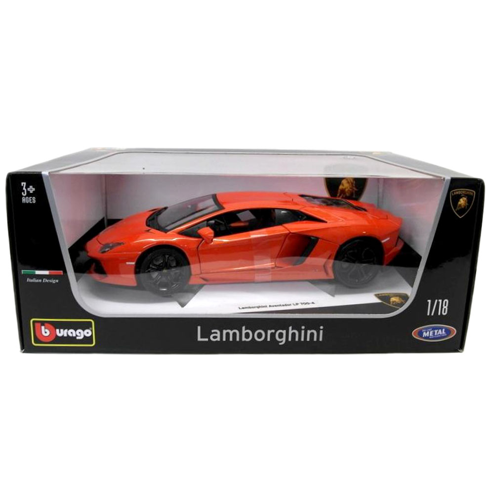 Miniatura Lamborghini Aventador LP700-4 Laranja Bburago 1/18 - Imagem 4