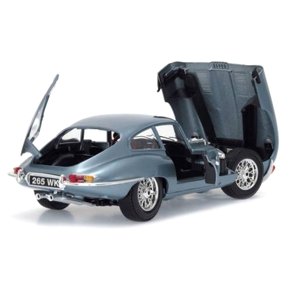Miniatura Jaguar E-Type Coupe Bburago Azul Prateado 1/18 - Imagem 2