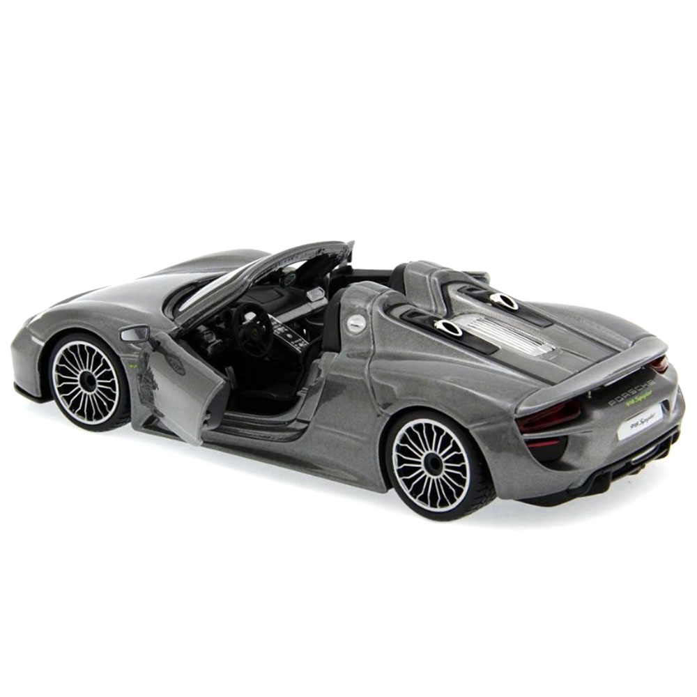 Miniatura Porsche 918 Spyder Cinza Bburago 1/24 - Imagem 3