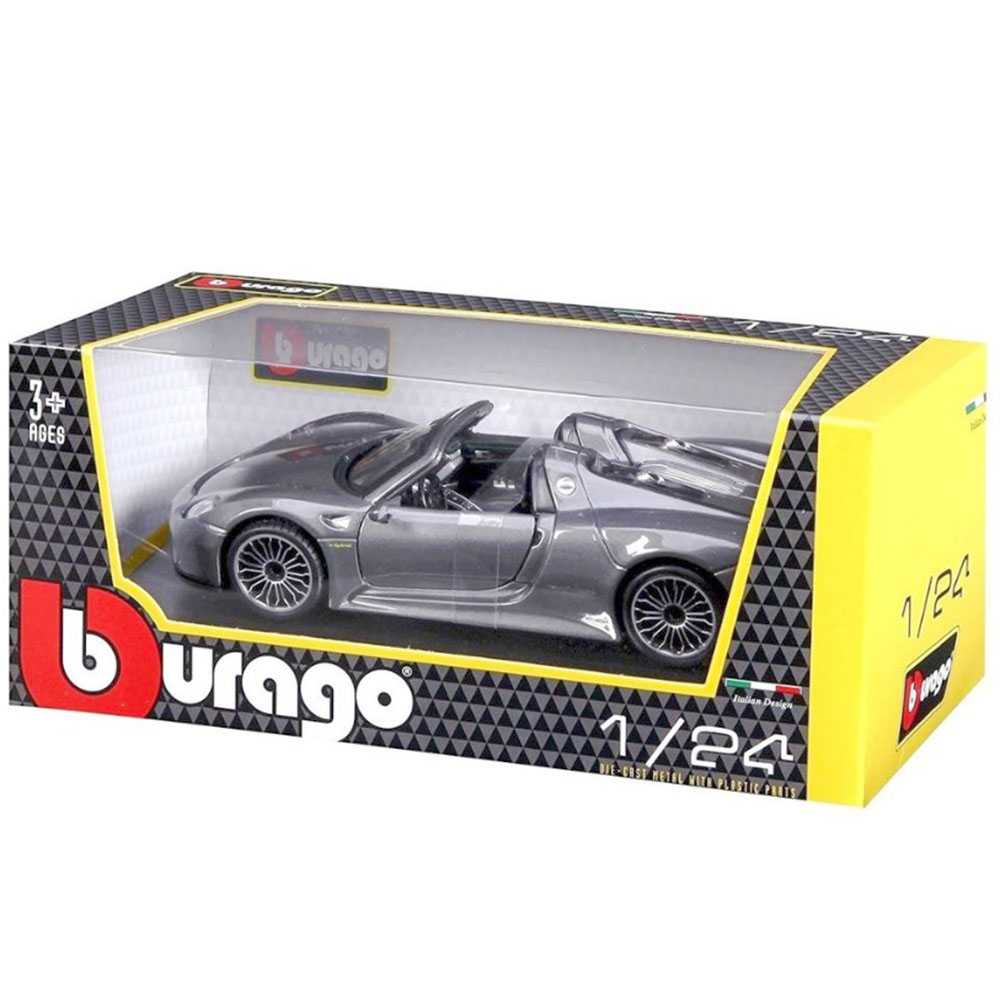 Miniatura Porsche 918 Spyder Cinza Bburago 1/24 - Imagem 4