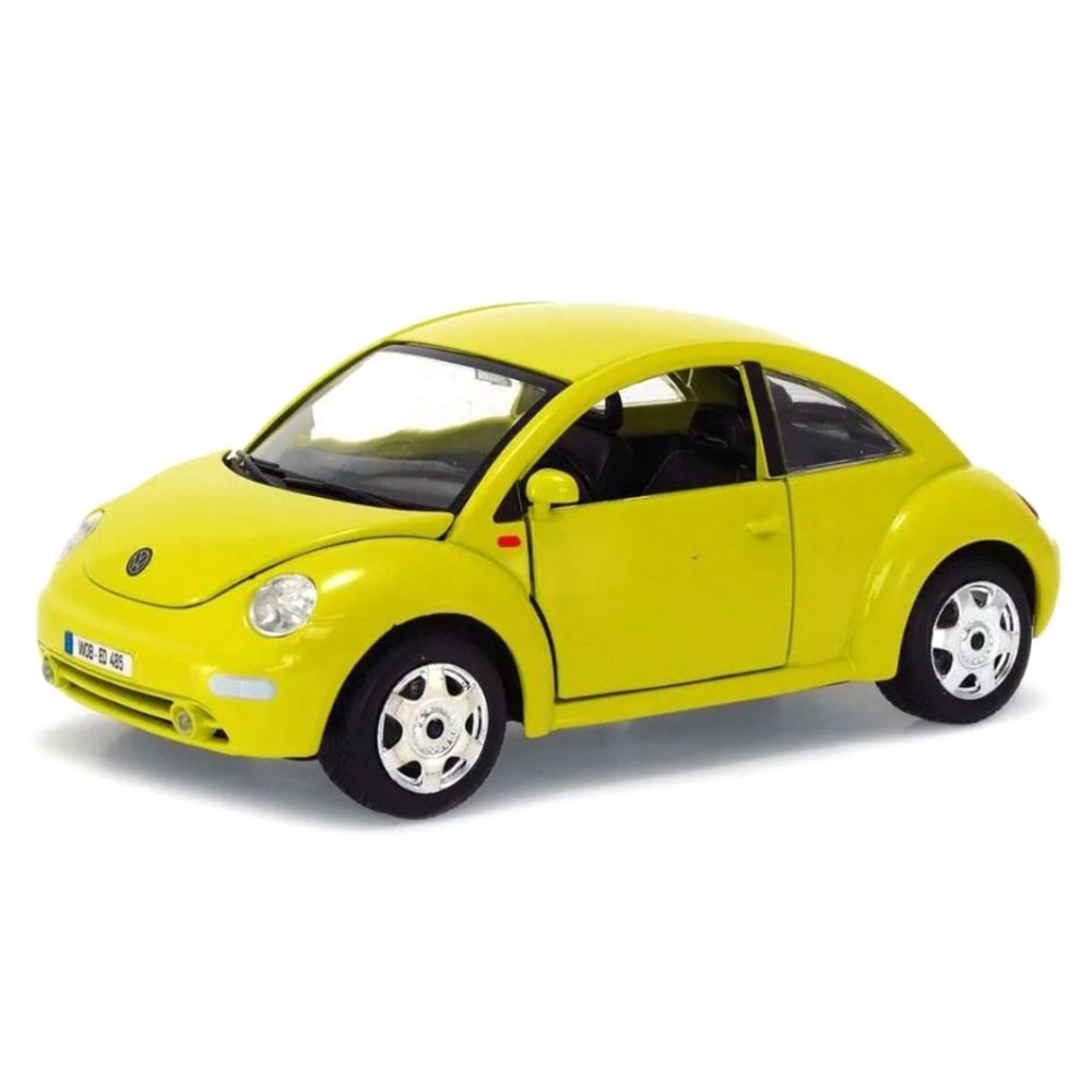 Miniatura Volkswagen New Beetle 1998 Amarelo Bburago 1/24