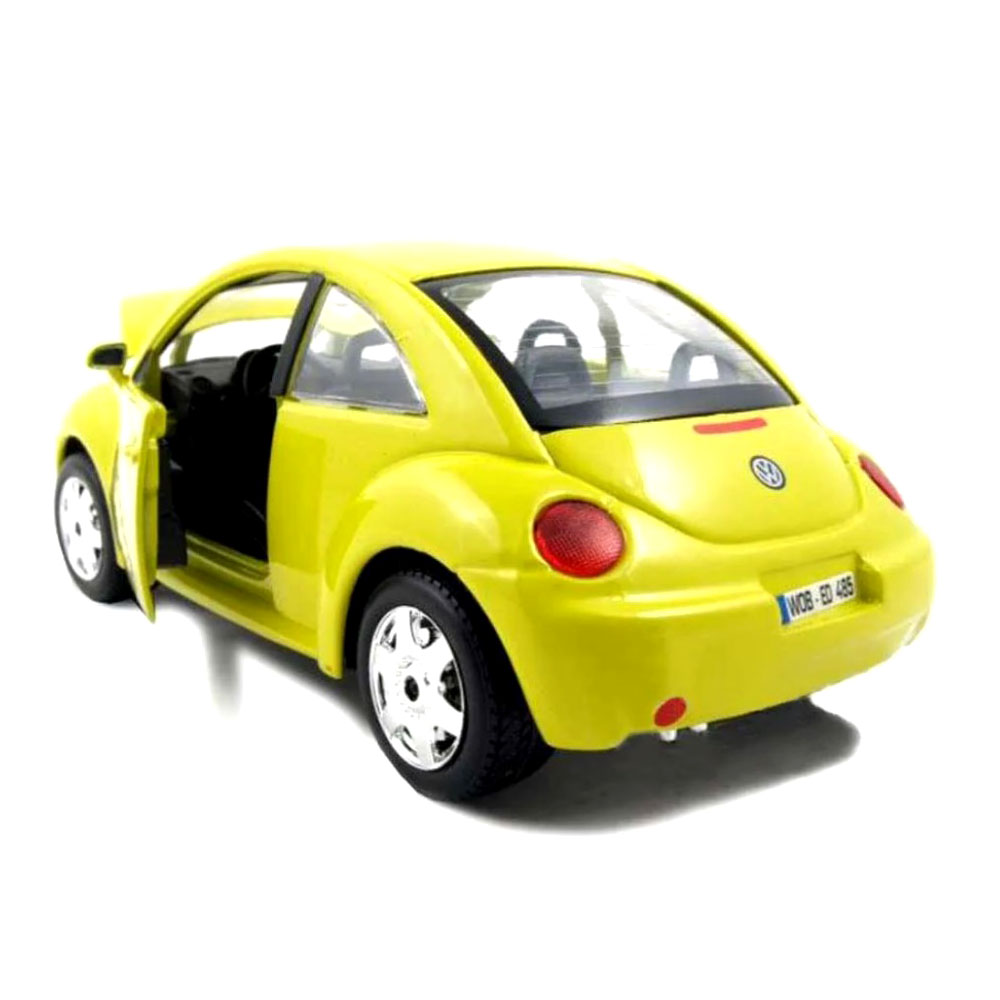Miniatura Volkswagen New Beetle 1998 Amarelo Bburago 1/24 - Imagem 3