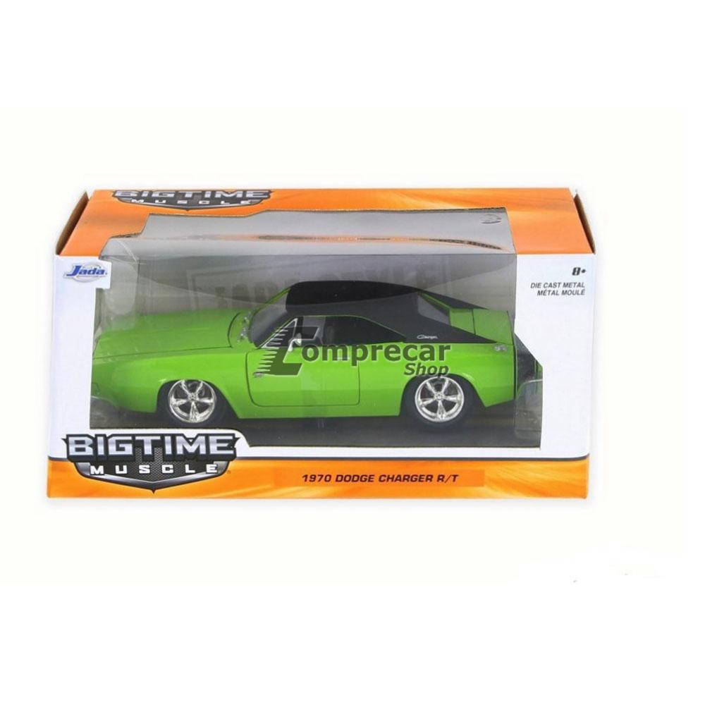 Miniatura Dodge Charger R/t 1970 Jada Toys Verde 1/24 - Imagem 3