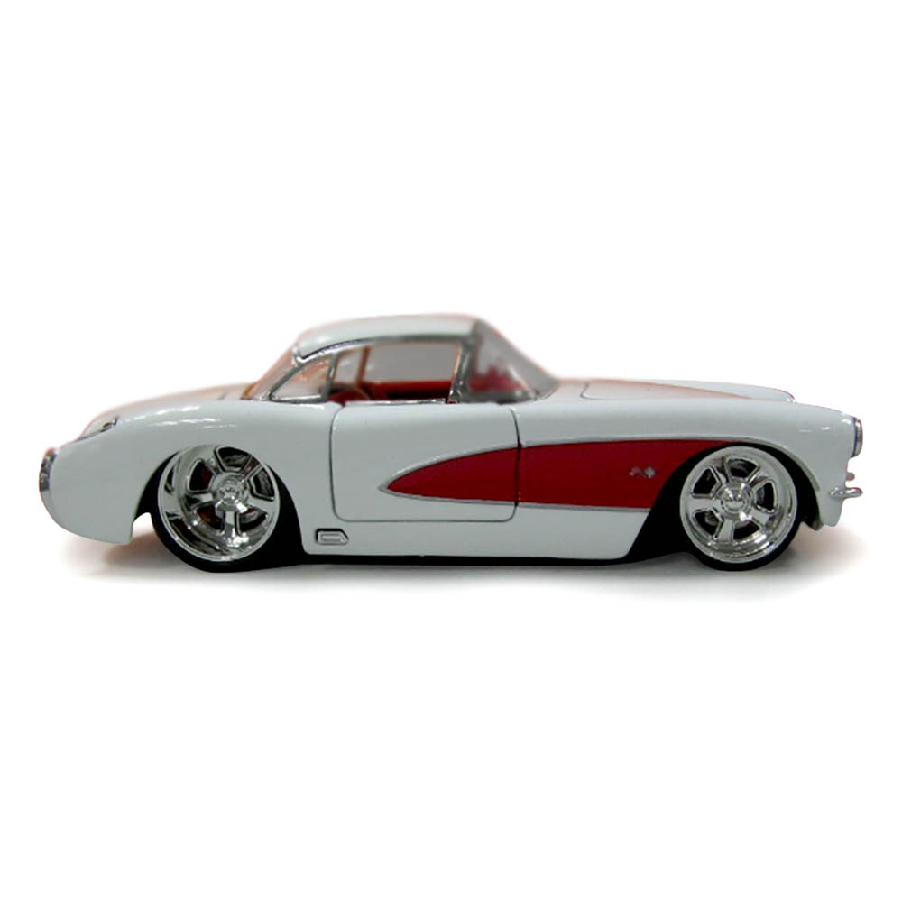Chevy Corvette 1957 1:24 Jada Toys Branco/Vermelho - Imagem 2