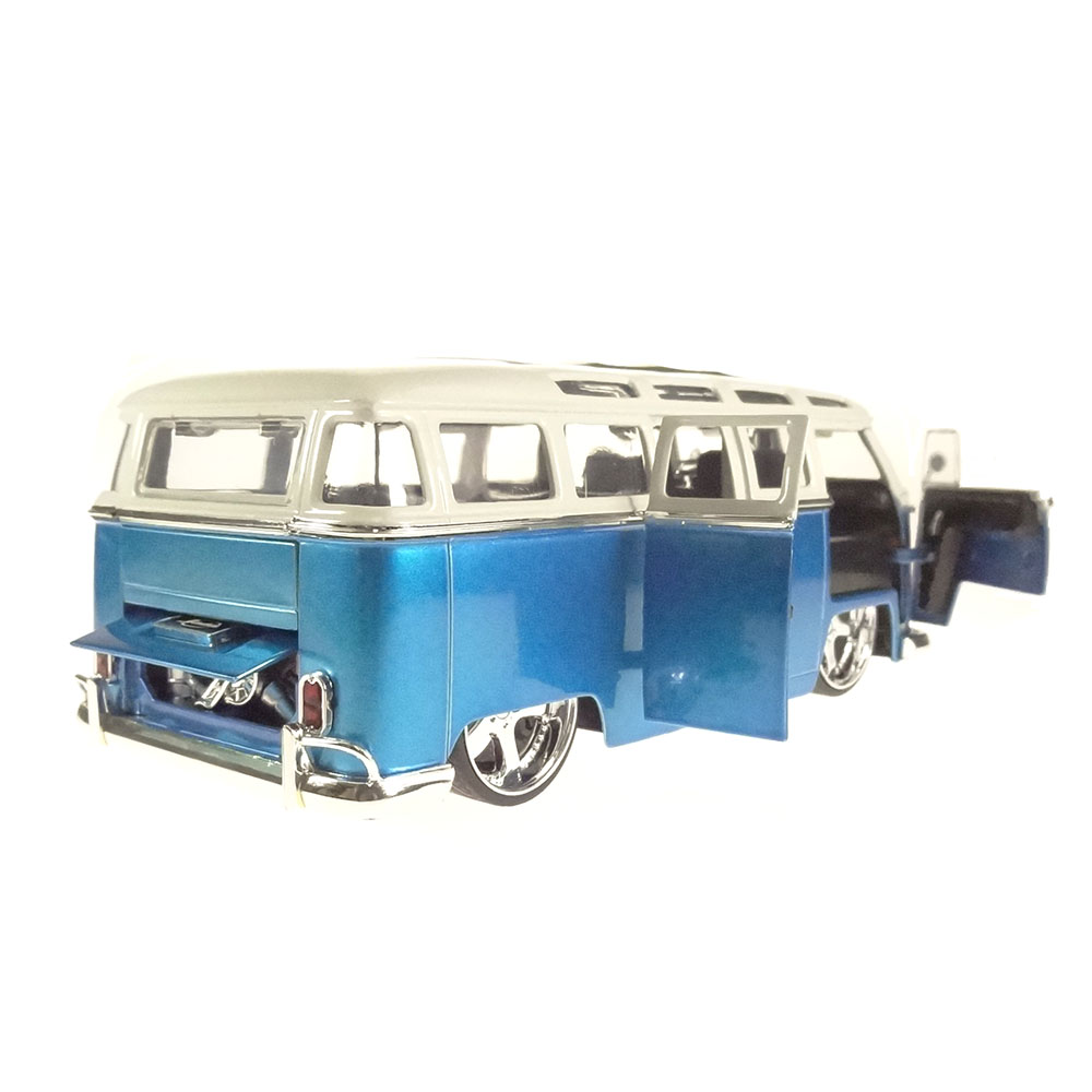 Miniatura Volkswagen Bus Kombi Tunning 1962 Azul2 1/24 - Imagem 2