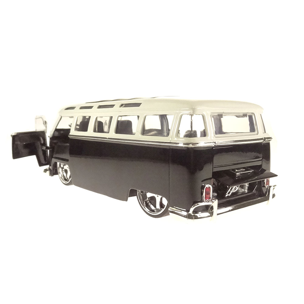 Miniatura Volkswagen Bus Kombi Tunning 1962 Preto2 1/24 - Imagem 4