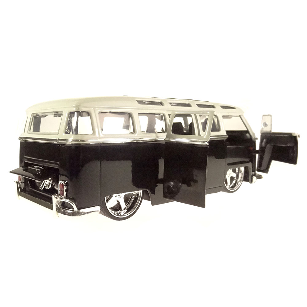 Miniatura Volkswagen Bus Kombi Tunning 1962 Preto2 1/24 - Imagem 5