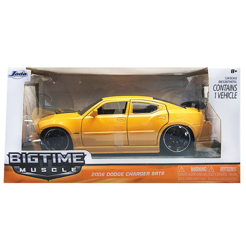 Miniatura Dodge Charger Srt8 2006 Amarelo Jada Toys 1/24 - Imagem 4