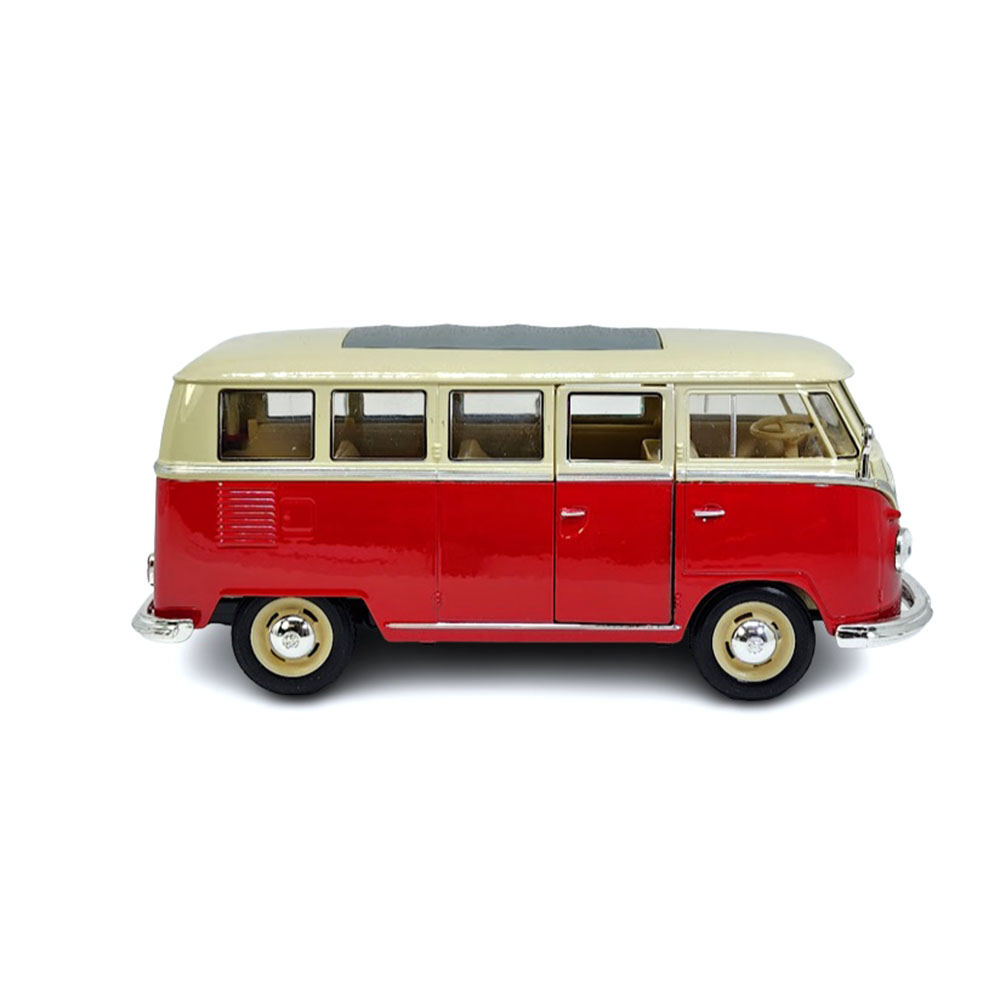 Miniatura Volkswagen Kombi T1 Bus 1963 Vermelho Welly 1/24 - Imagem 5
