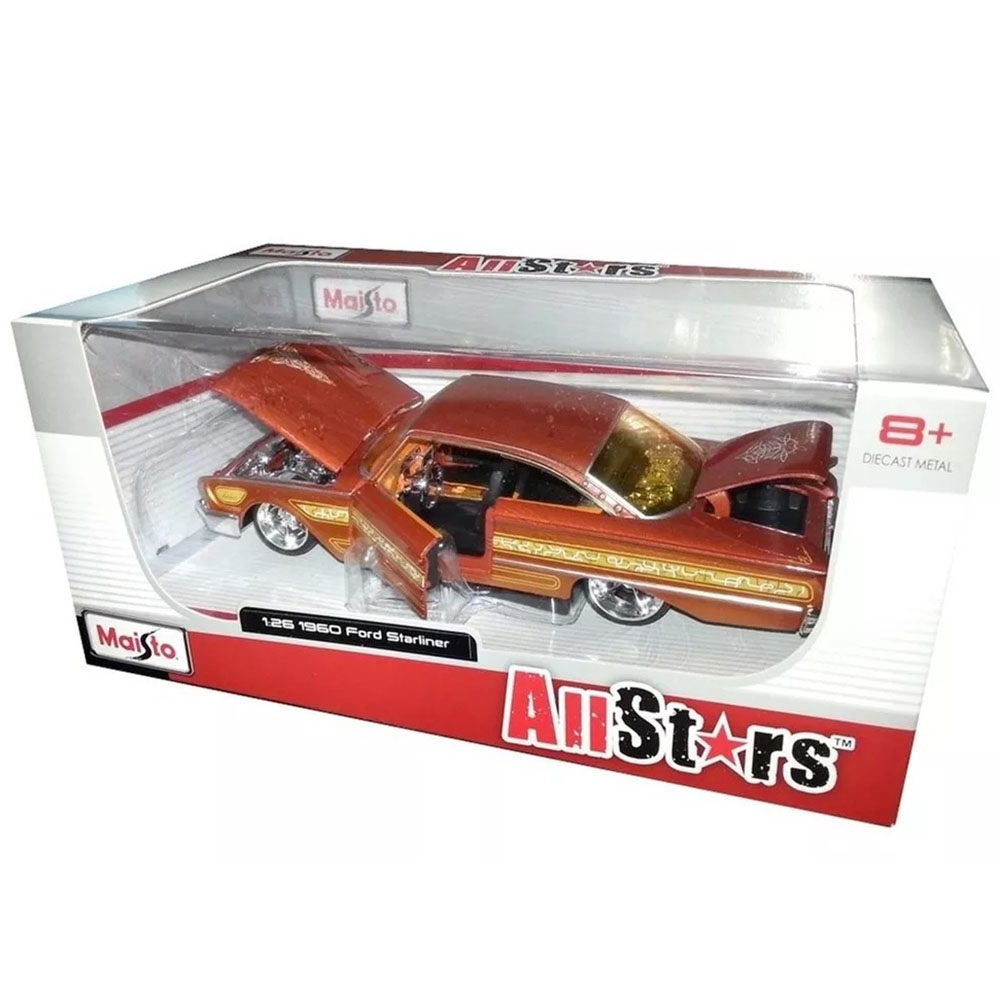 Miniatura Ford Starliner All Stars 1960 Laranja Maisto 1/26 - Imagem 3