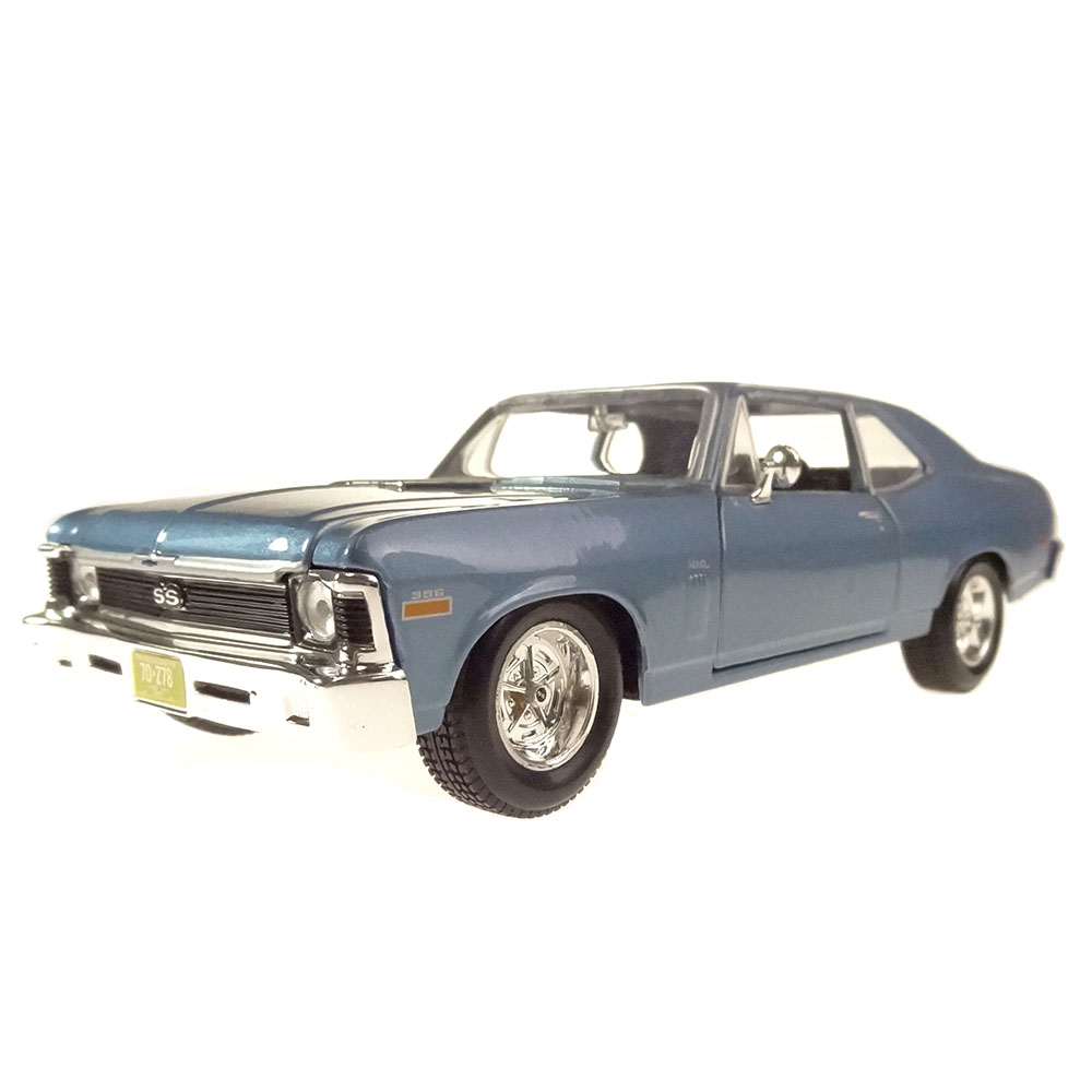 Miniatura Chevrolet Nova Ss 1970 Azul Maisto 1/24