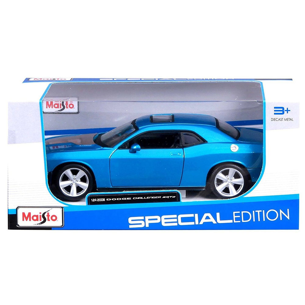 Miniatura Dodge Challenger Srt8 2008 Azul Maisto 1/24 - Imagem 4