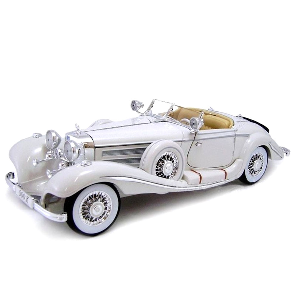 Miniatura Mercedes Benz 500 K Typ 1936 Branco Maisto 1/18