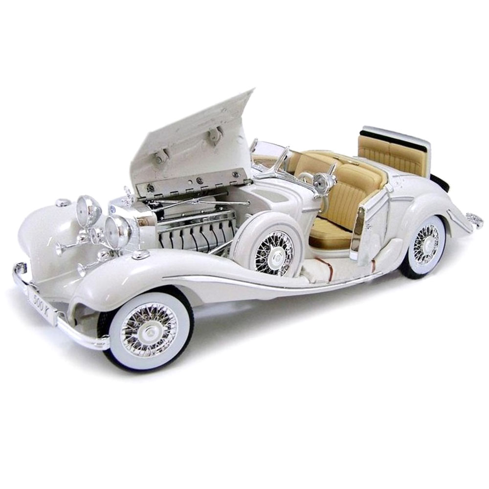 Miniatura Mercedes Benz 500 K Typ 1936 Branco Maisto 1/18 - Imagem 3