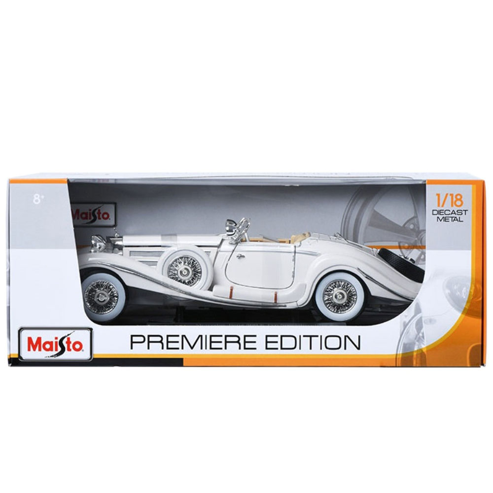 Miniatura Mercedes Benz 500 K Typ 1936 Branco Maisto 1/18 - Imagem 4