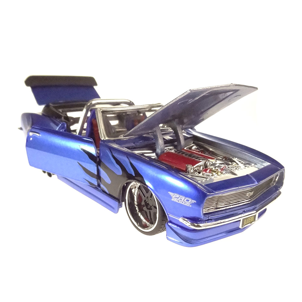 Miniatura Chevrolet Camaro Ss All Stars 1968 Azul 1/24 - Imagem 4