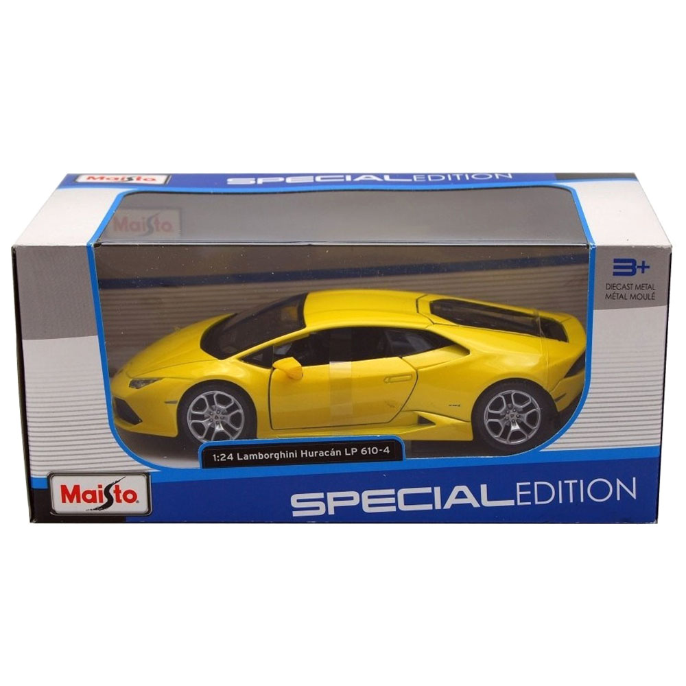 Miniatura Lamborghini Huracán LP 610-4 Amarelo Maisto 1/24 - Imagem 3