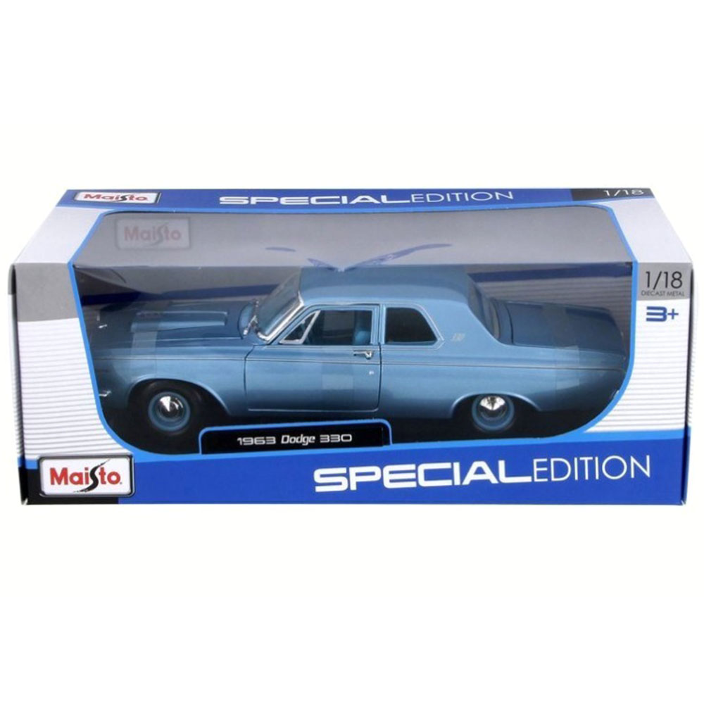 Miniatura Dodge 330 1963 Azul Maisto 1/18 - Imagem 4