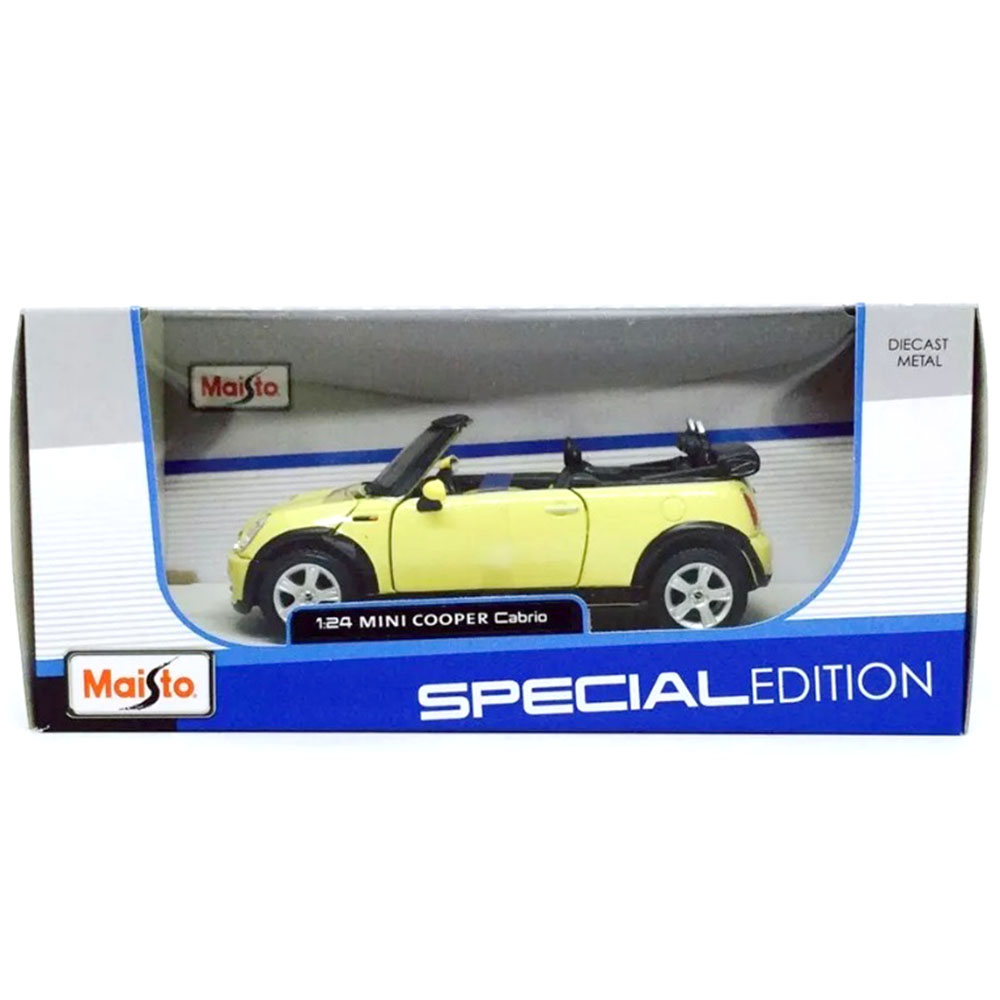 Miniatura Mini Cooper Cabrio Amarelo Maisto 1/24 - Imagem 4