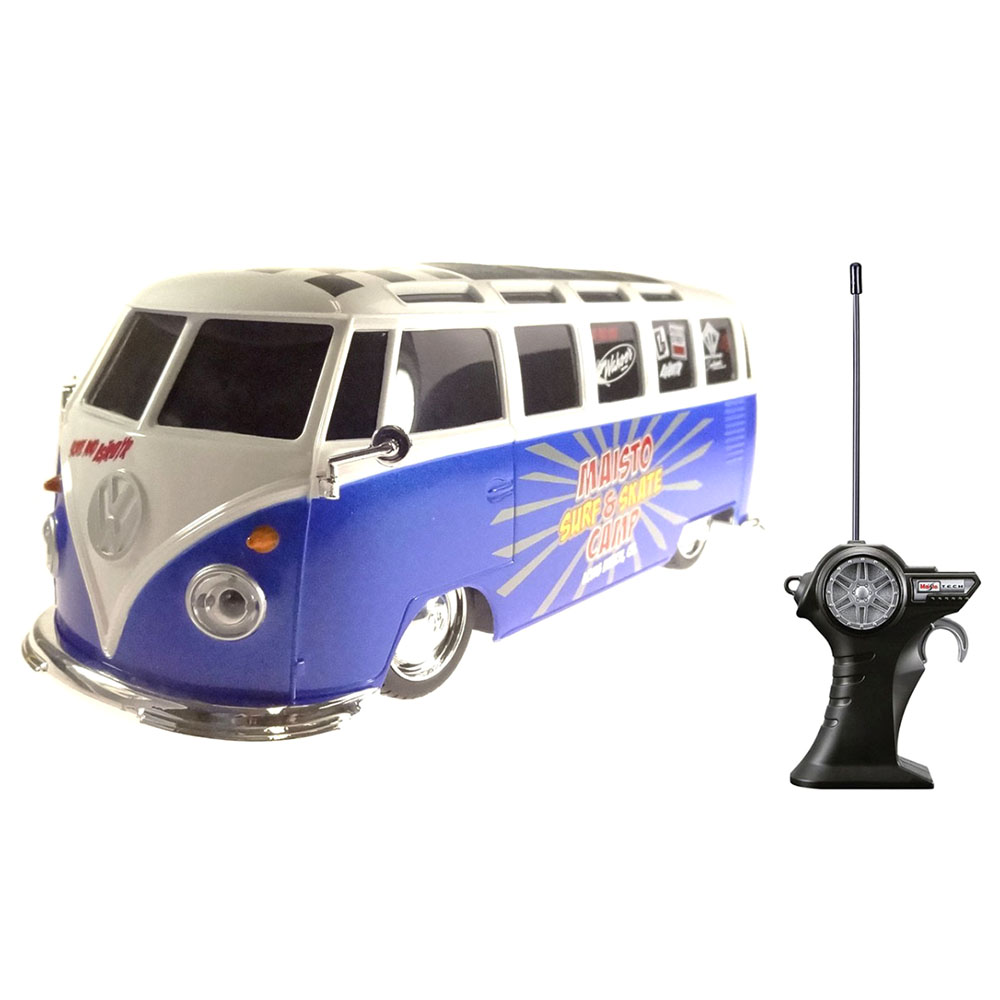 Miniatura Kombi Van Samba Controle Remoto Azul Maisto 1/24