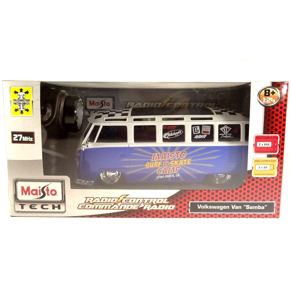 Miniatura Kombi Van Samba Controle Remoto Azul Maisto 1/24 - Imagem 3