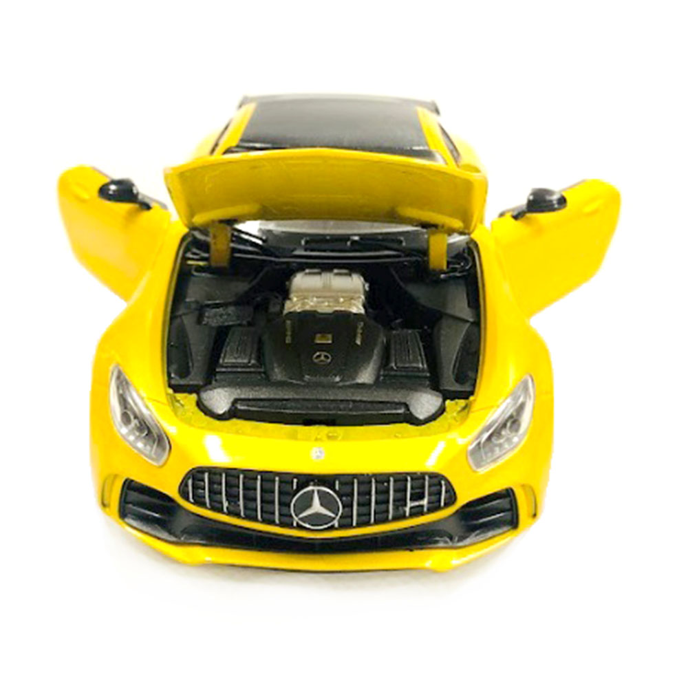 Miniatura Mercedes-Benz AMG GT-R Amarelo Welly 1/24 - Imagem 4
