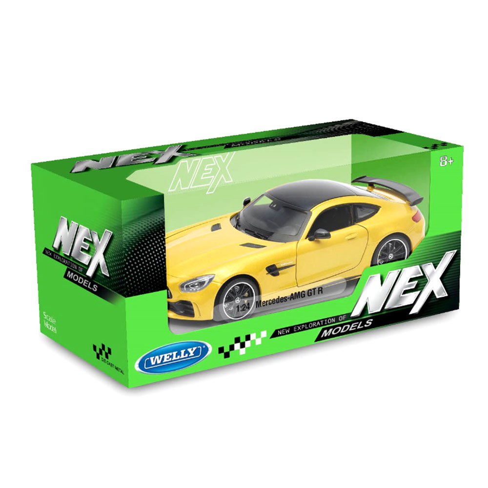 Miniatura Mercedes-Benz AMG GT-R Amarelo Welly 1/24 - Imagem 6