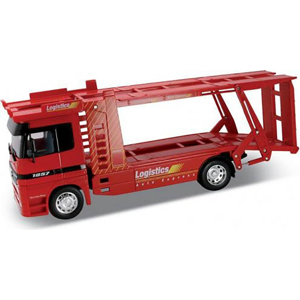 Caminhão Plataforma Cegonha Mercedes Benz Actros Welly Vermelho - Imagem 4